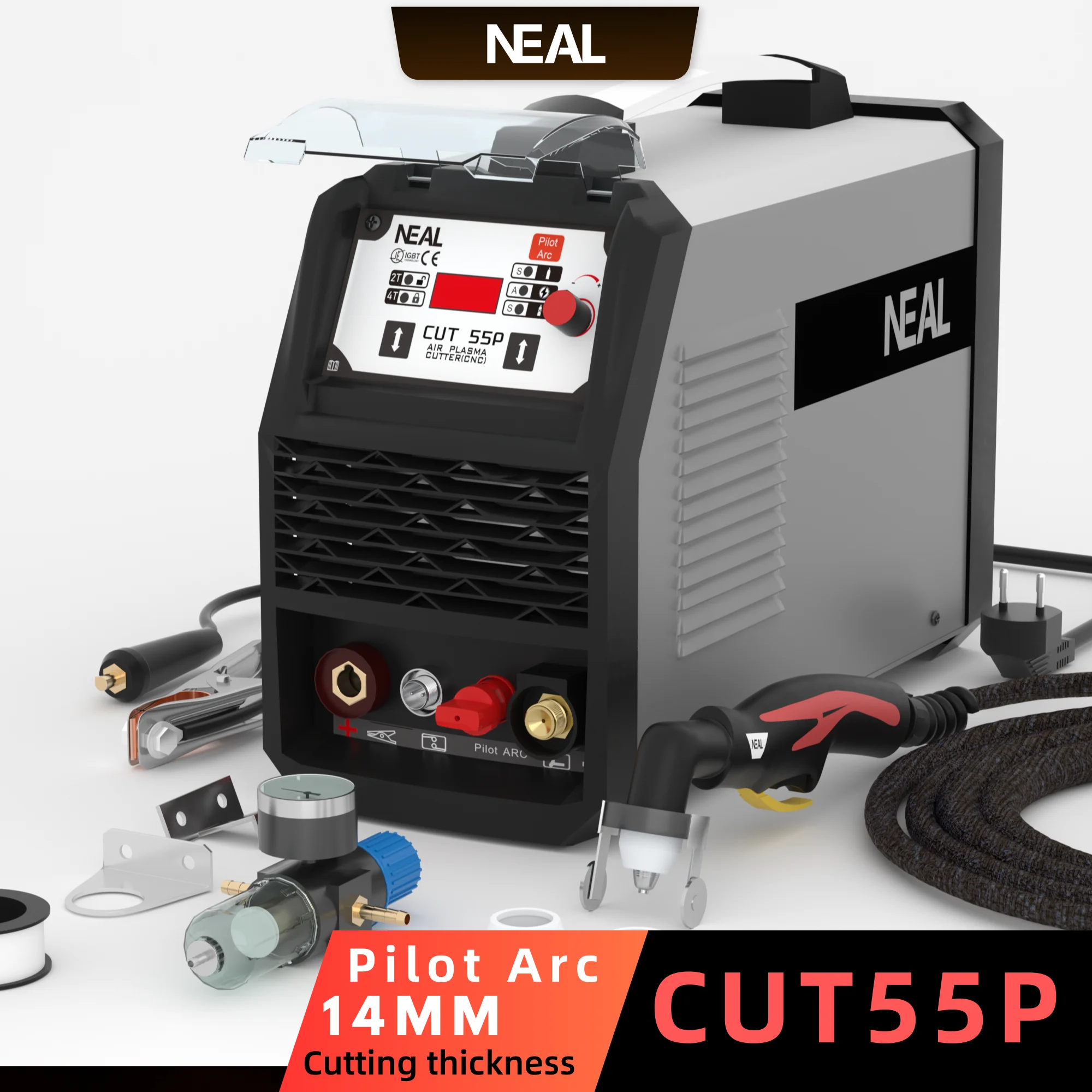 NEAL Pilot Arc Plasma Cutter IGBT 220V Single Phase Plasma Cutting Machine Cut55P 55A 14mm Cut Copper Steel All Metal NEAL Pilot Arc Plasma Cutter IGBT 220V Single Phase Plasma Cutting Machine Cut55P 55A 14mm Cut Copper Steel All Metal
