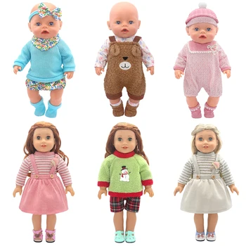 Baby Born Doll Outfits For 13-18 Inch Newborn Doll Cute Jumpers Rompers Suit+Shoes 2