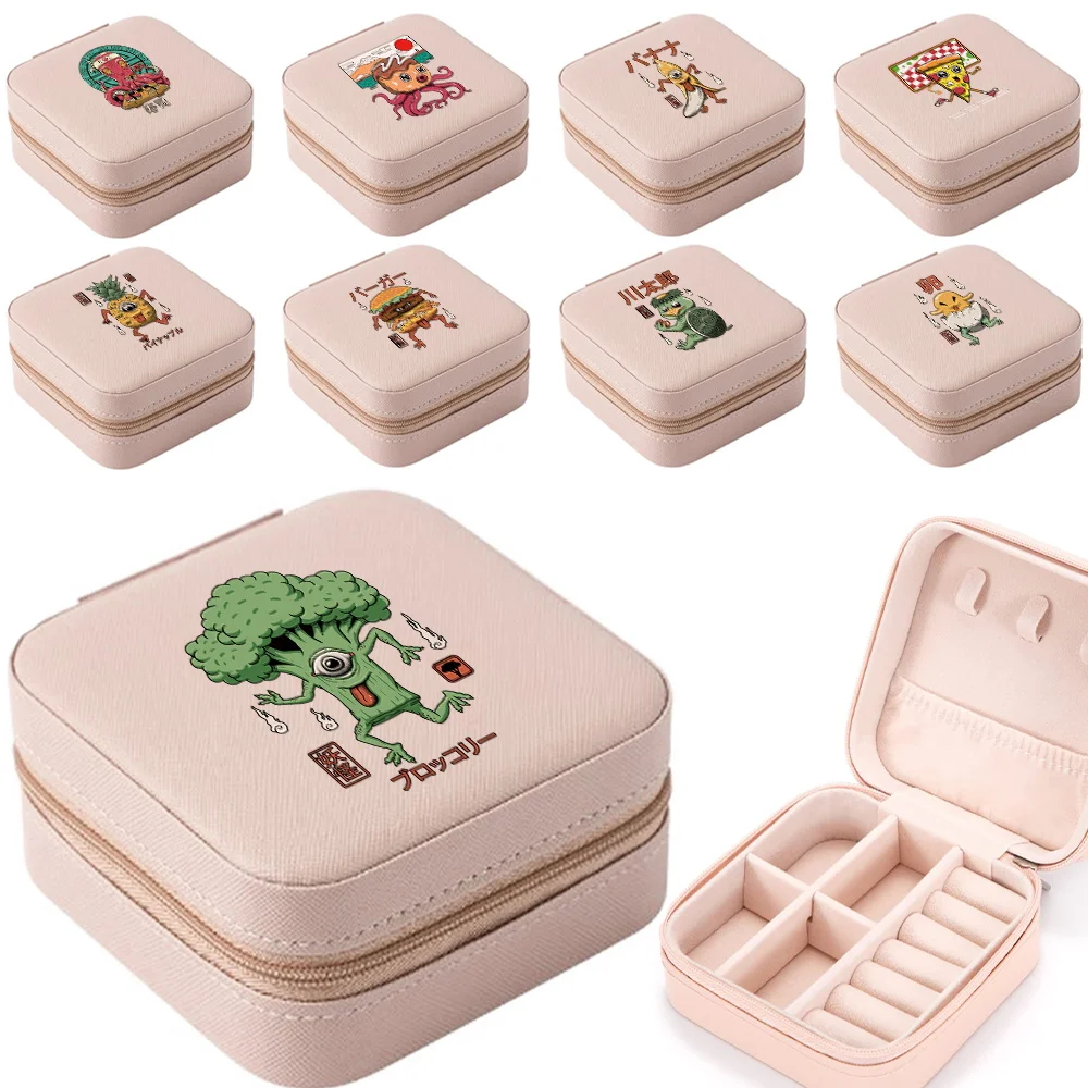 Jewelry Box Earrings Jewelry Storage Bag Desktop Drawer Necklace Ring Holder Jewelry Organizer Boxes Cute Monster Print jiugong grid storage box guka sticker box desktop drawer cute desk female jewelry cabinet small arrangement shelf