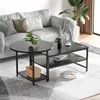 Coffee Table, Black Modern Coffee Tables for Living Room 2 in 1Detachable Small Center Table Set with Storage 2