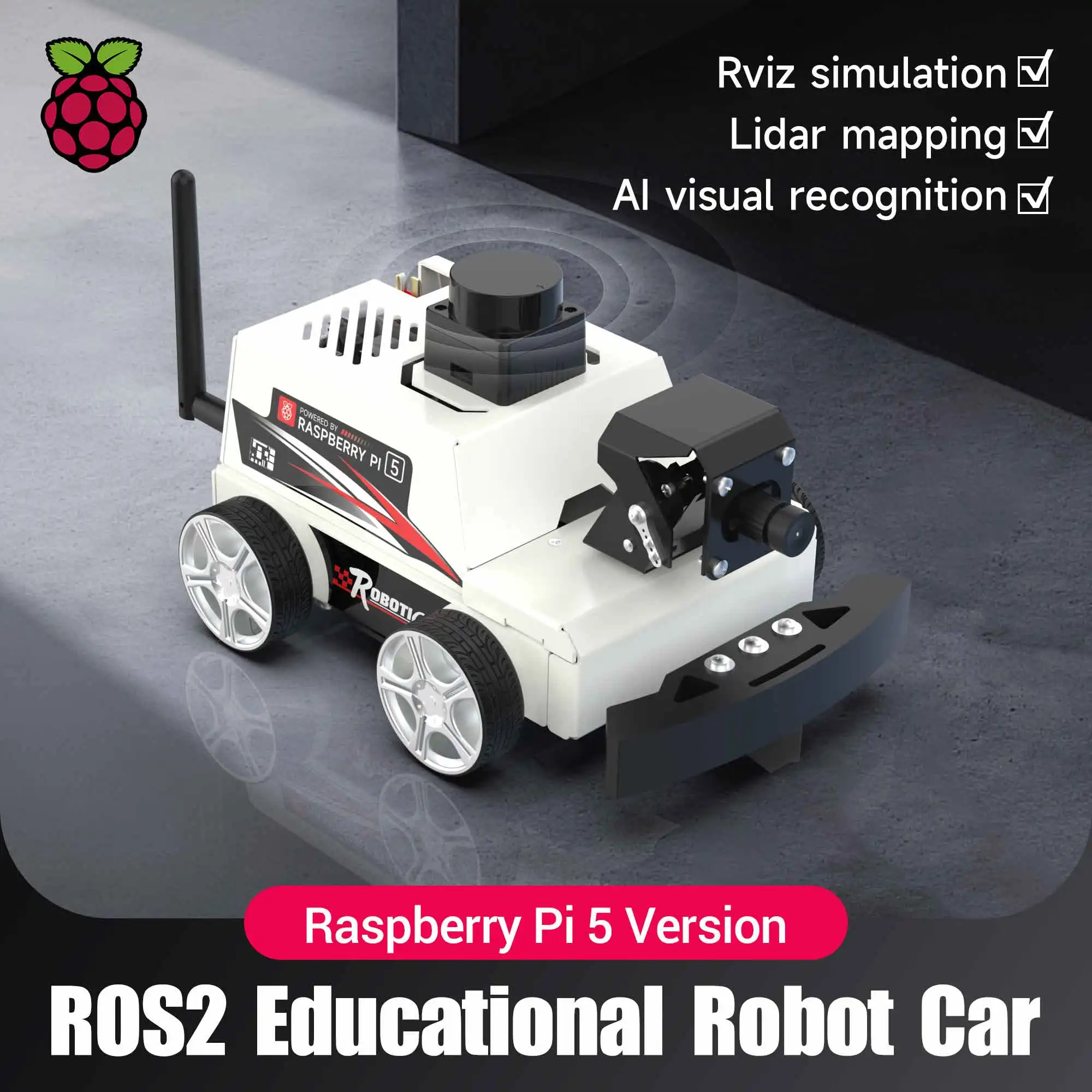 Raspberry-Pi-5-Car-ROS2-Educational-Robot-Kit-with-MS200-TOF-Lidar ...