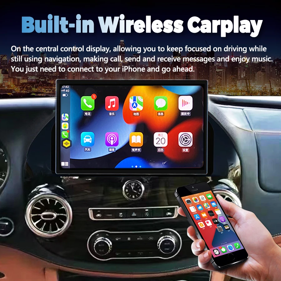 CAMECHO 2+64G Android 13 Pour Mercedes Benz CLK W209 C-Klasse W203 Autoradio Avec Wireless