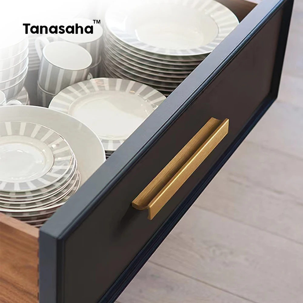 Black Gold Grey Kitchen Drawers Pulls Aluminum Alloy Furniture Handles Cupboard Wardrobe Pulls Handles for Kitchen Accessories cabinet handles