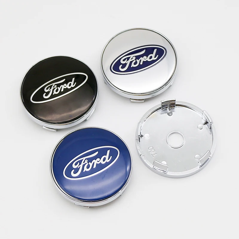 4개입 3D 56mm 허브 커버 센터 스티커 60mm 포드 로고 휠 센터 허브 커버 자동차 림 고정 방진 배지 커버 스티커