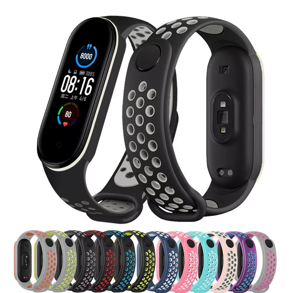 Cinturino In Silicone Per Xiaomi Mi Band 7 6 5 4 3 Sport Traspirante Mi Band 7 Braccialetto Braccialetto Per Mi Band 6 Cinturino Mi Band 4 Correa