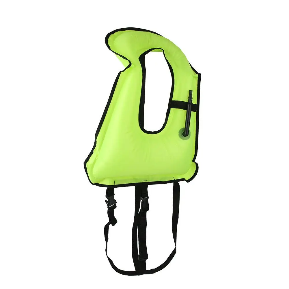 Adults Portable Inflatable Life Jacket Snorkel Vest Buoyancy Aid Swim Protection