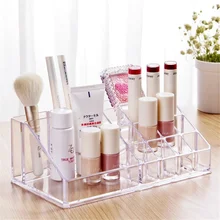 16 Grids Transparent Acryl Lippenstift Kosmetik Lagerung Box Make-Up Pinsel Halter Desktop Nagellack Hautpflege Make-Up Veranstalter