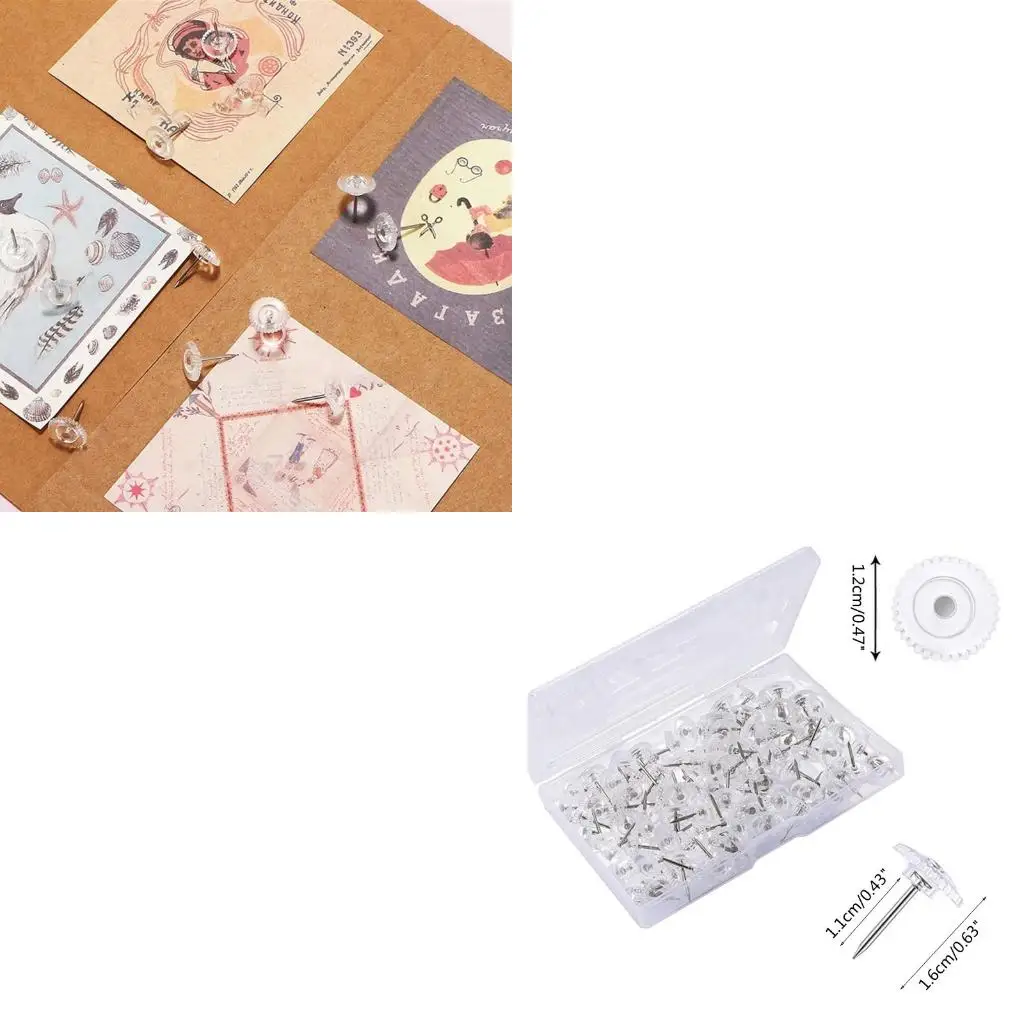 100pcs 케이스 용 기어 모양 압정 간단한지도 핀 사진 메모 파일 엄지 압정 홈 오피스 벽 메시지 보드 지원