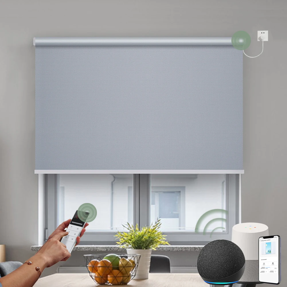 Tende a rullo elettriche Tuya Smart Control WiFi Motor compatibili con  Google Alexa Voice dimensioni personalizzate