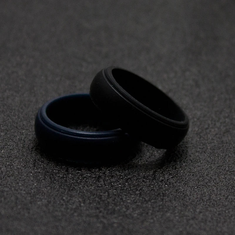 Food Grade FDA Black Silicone Rings Men Wedding Rubber Bands Hypoallergenic Flexible Antibacterial Finger Ring | Украшения и