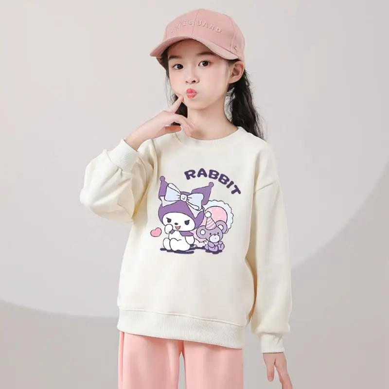 

Sanrio Kuromi Anime Children Comfortable Sweater Pure Cotton Autumn Winter Season Casual Girl Pullover Printed Sweater Warmth