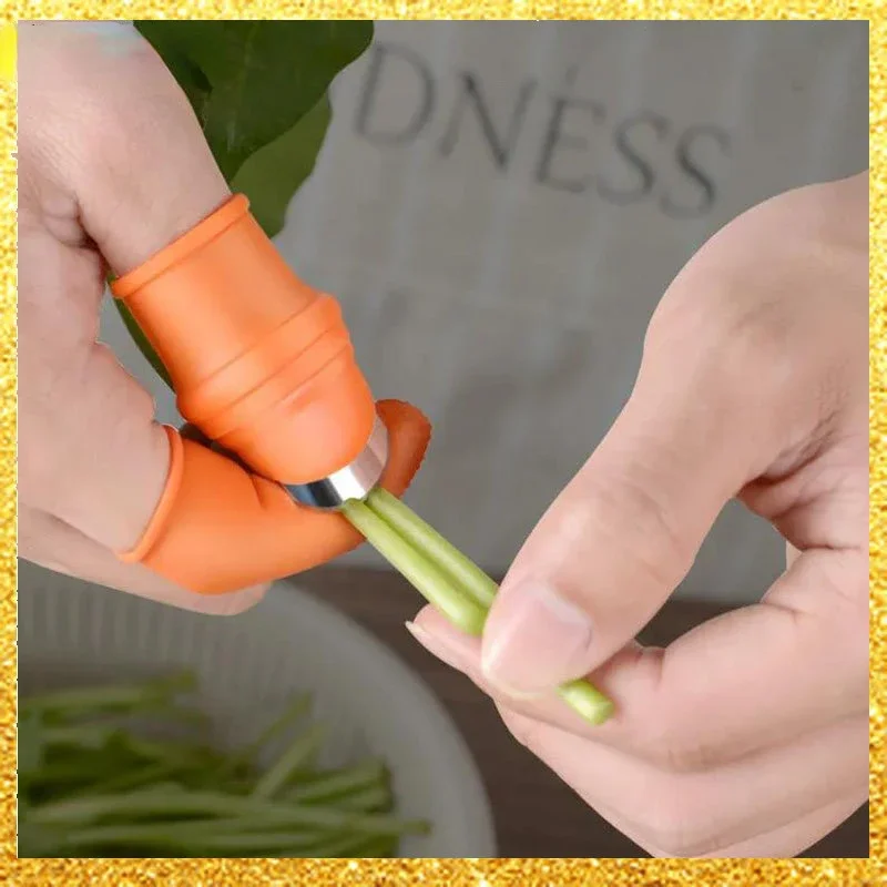 1set Silicone Finger Protector Thumb Knife Protector Gears Cutting Vegetable Iron Nail Pick Grape Picker for Garden Orchard