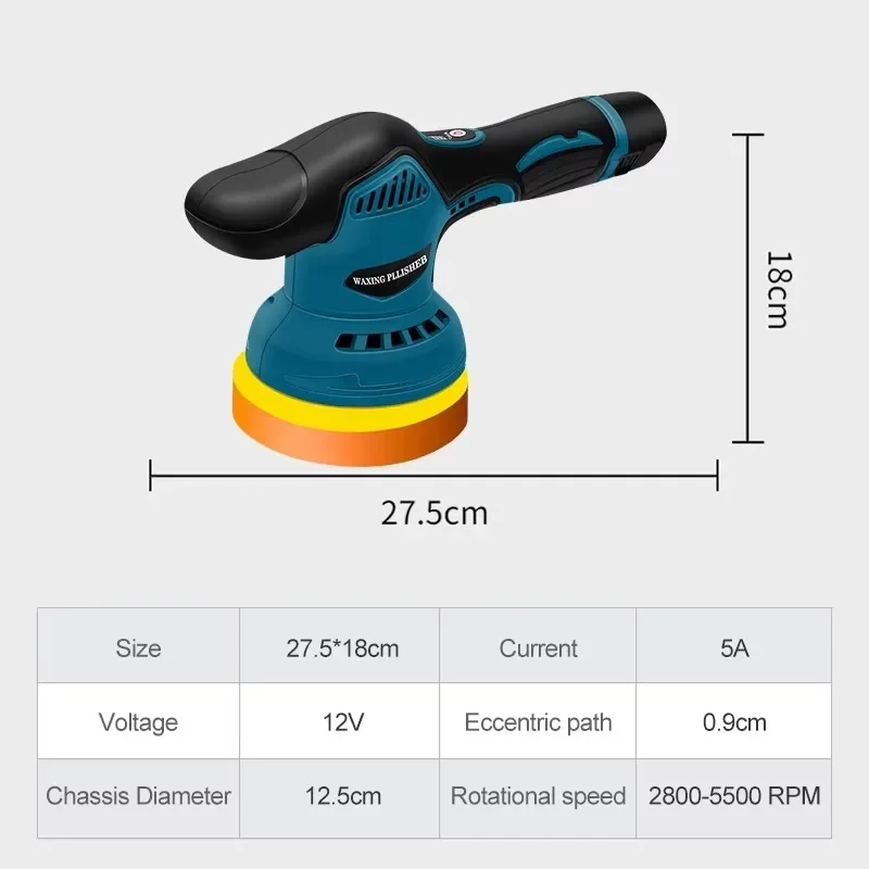 Wireless Polishing Machine for Car 12V Cordless Polisher 8 Gears Automotive Electric Waxing Repairing Wireless Sander Polish