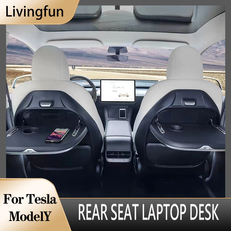 For Tesla 2021-2022 Model Y Rear Seat Laptop Desk Multi-function ...