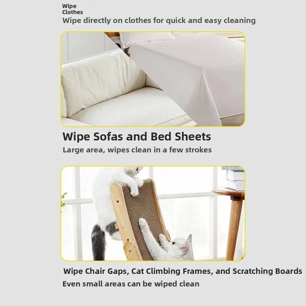 2Pcs Electrostatic Adsorption Pet Hair Remover Cat Paw Cute Cat Hair Cleaning Glove Massage Brush Double-sided