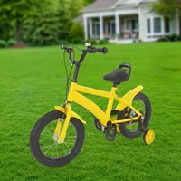Vélo pour enfants de 14 pouces avec roues d'apprentissage amovibles, hauteur de selle réglable de 16,9 à 19,3 pouces, cadre robuste pour garçons, filles et tout-petits 3