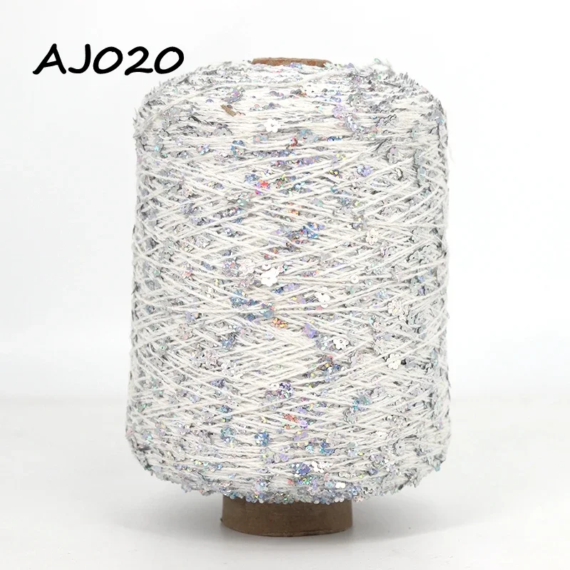 COOMAMUU Luxury Cotton Sequins Yarn пряжа 500G/Bobbin Hand Knitting Yarn 3MM+6MM Sequins accessories yarn 3