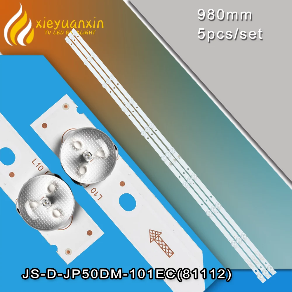 

6V 987mm Led Backlight Repair for Rowa 50inch JS-D-JP50DM-101EC(81112) 5Pcs/Set Tv Bar R72-50D04-024 E50DM1000/FHD MS-L2608 V1