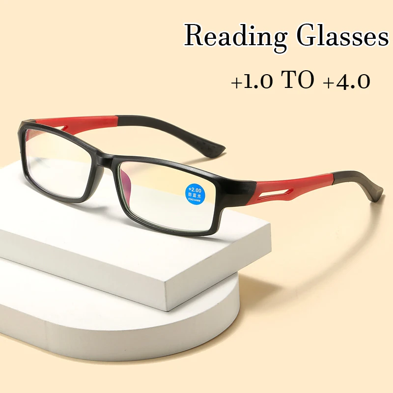 

TR Frame Sport Presbyopia Glasses Blue Light Blocking Women Men Reading Glasses Finished Optical Eyewear Diopter +1.0 To +4.0