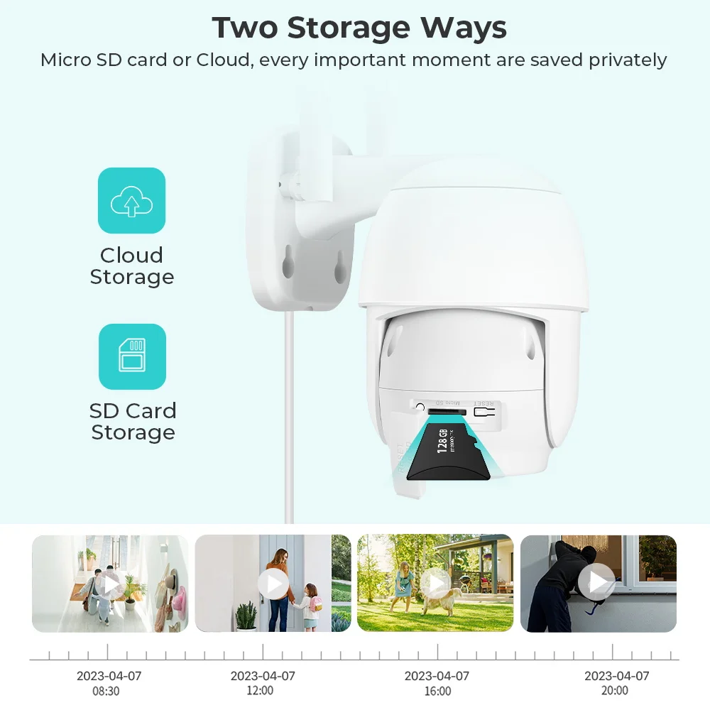 8MP 4K HD Wifi Camera Auto Tracking PTZ IP Camera 2 Ways Audio Outdoor Ai Human Detection Video Surveillance Camera ICSEE APP 6