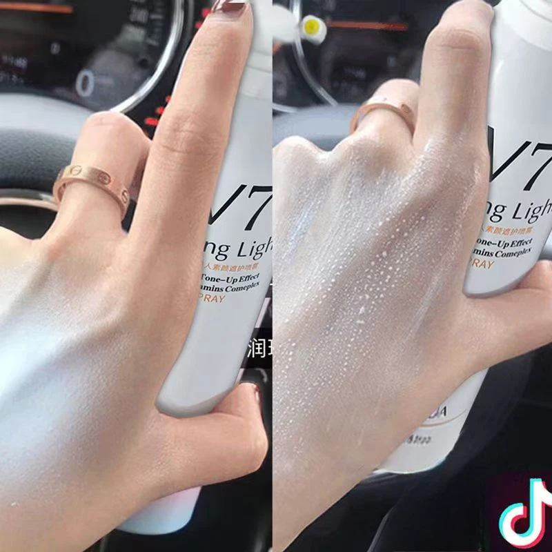 2bottles 200ml Whitening Concealer Sunscreen Isolation Spray Waterproof V7 Hydration Moisturizing Body Foundation