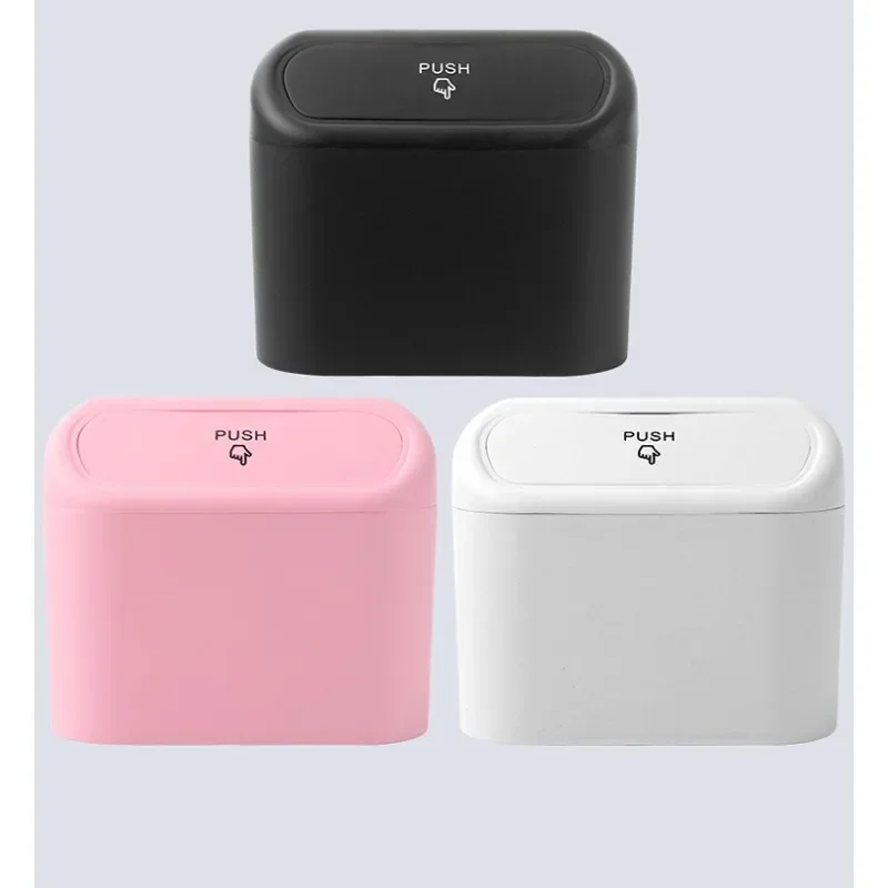 1pc Car Trash Can Seat Back Disposable Bag Mini Automobile With Cover Folding Storage Hanging Storage Box Multifunction Interior 1