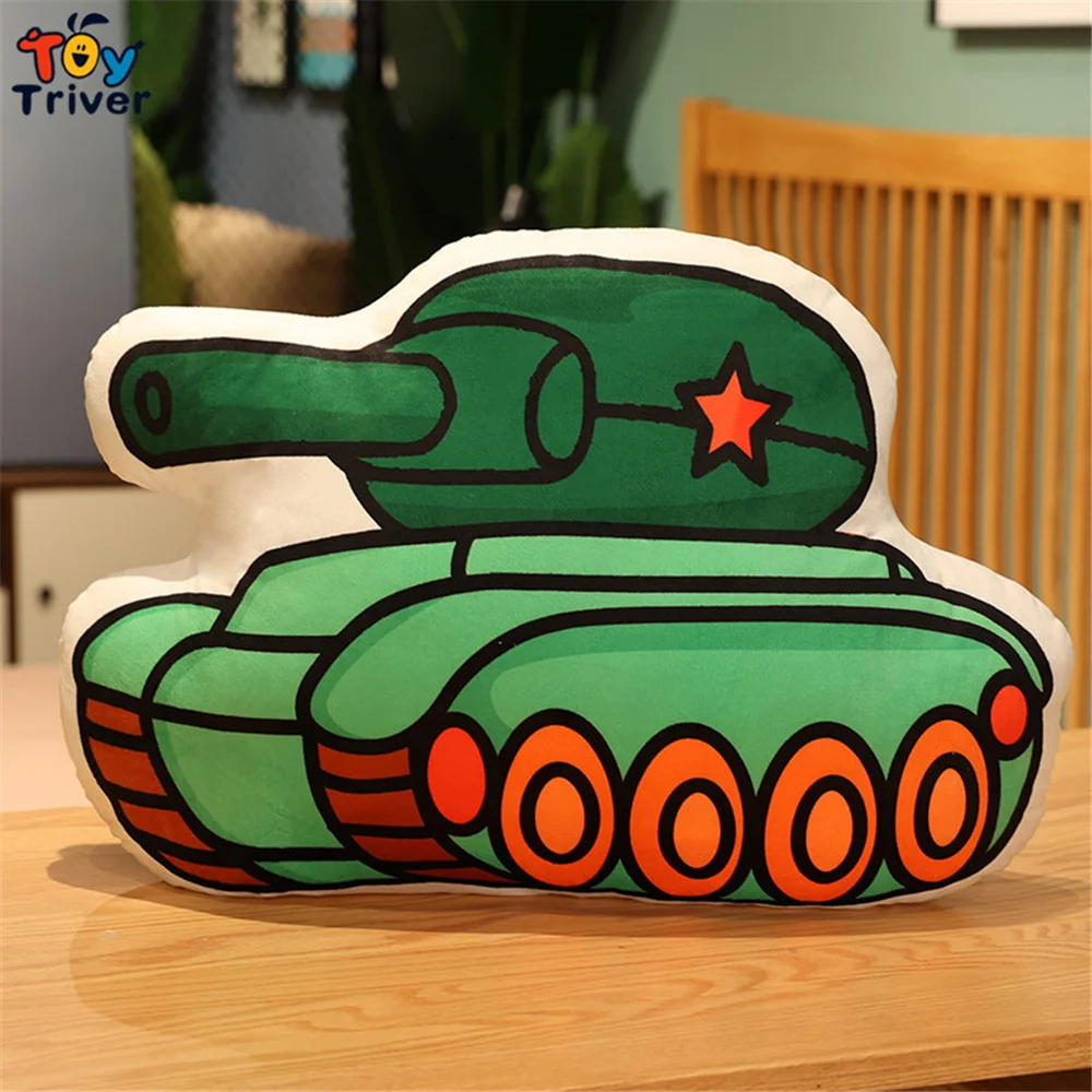Kawaii Police Car Fire Truck Excavator Motor Tank Plush Toys Stuffed Doll Pillows Cushion Kids Children Boys Gifts Room Decor
