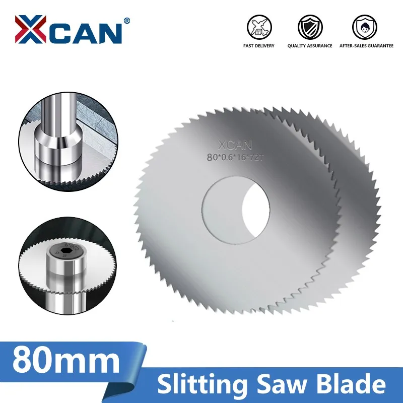 XCAN 80mm Saw Blade Slitting Machining Milling Cutting Disc High Speed Steel Circular Slitting
