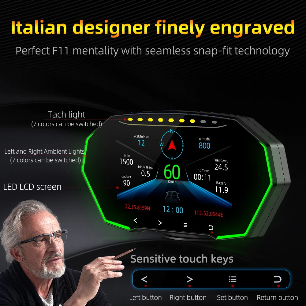 Auto-Digital-GPS-Tacho-LED-Display, intelligentes Head-Up-Display