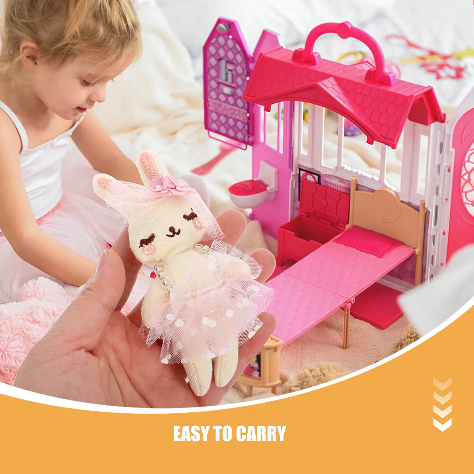 8Pcs 미니 천 토끼 인형 소녀들을 위한 부드러운 부활절 선물 귀여운 작은 인형 인형