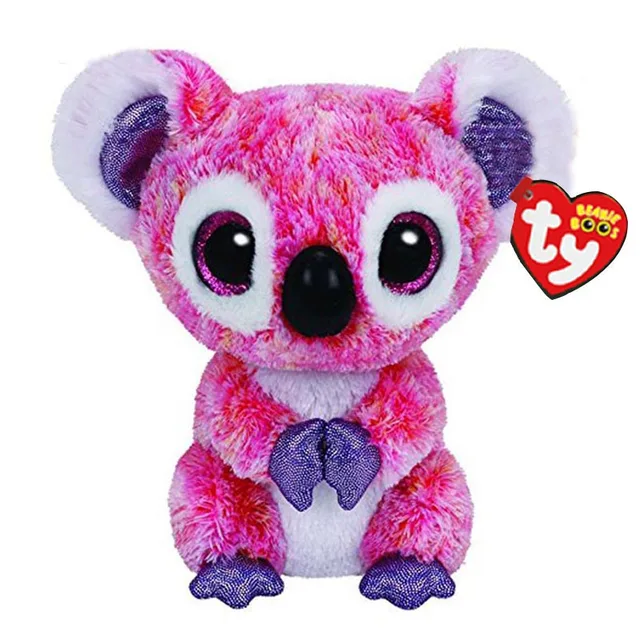 15CM Ty Beanie Glitter Big Eyes Fox Dog Sheep Koala Fish Kawaii Slick Soft  Animal Doll Kids Toys Christmas Gift for Children 5