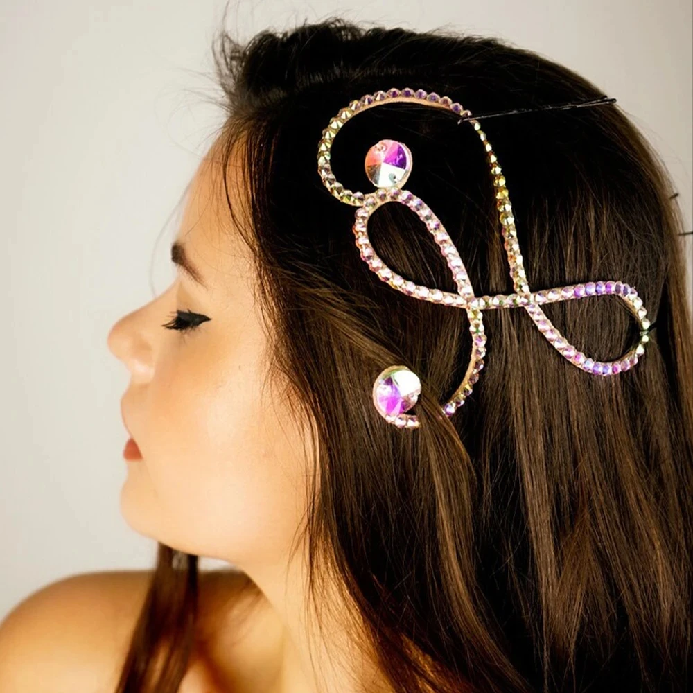 Bridal Headwear Jewelry Accessories Headband Hair Accessory Hair Headdress Stonefans AB Color Geometric for Girls Bridal Latin Dance Weddings Handmade