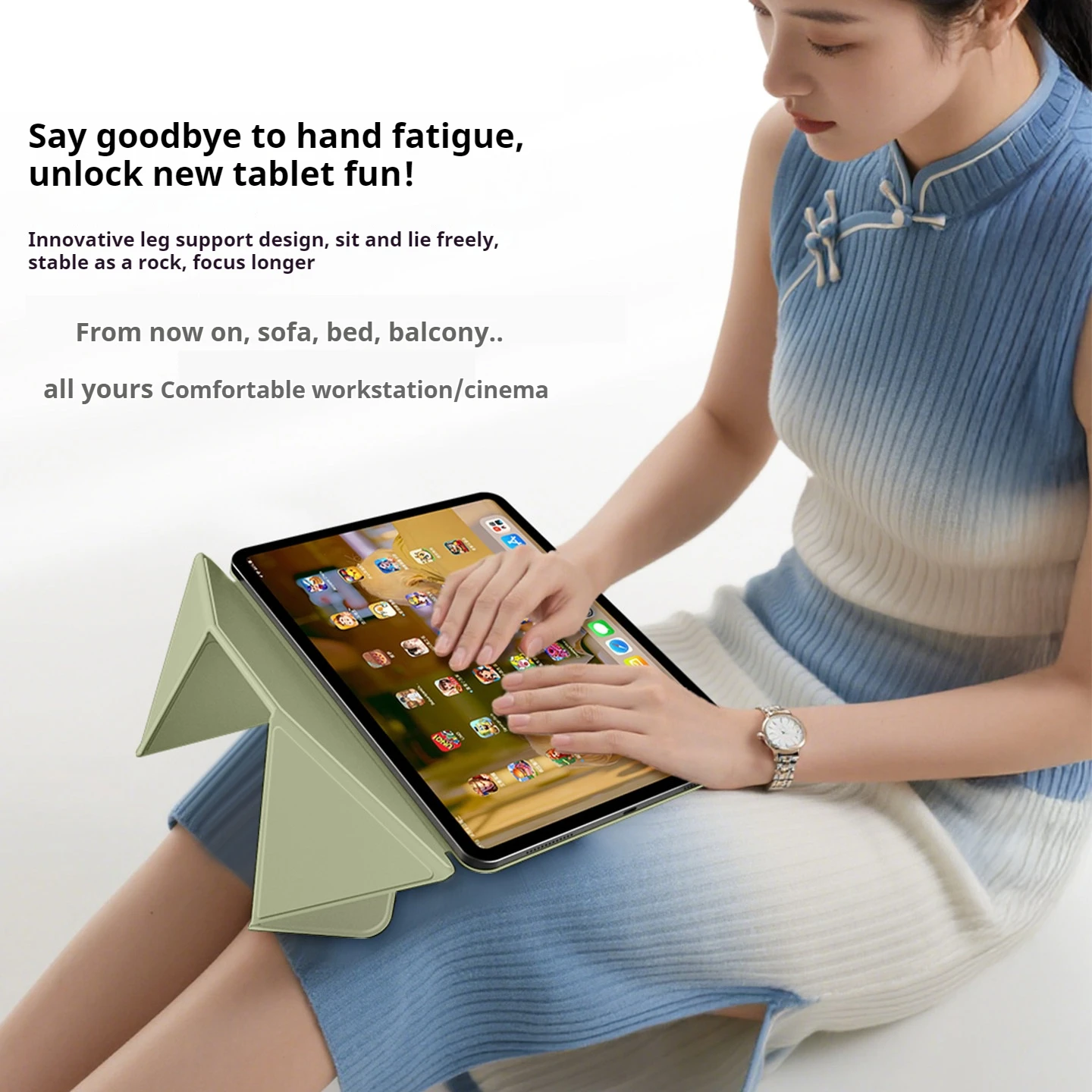 2024 Magnetic Back Smart Cover with Split Buckle and Anti-Bending Design