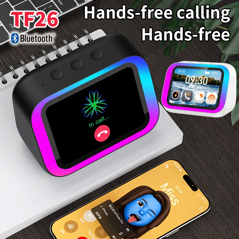 Smart Alarm Clock Bluetooth5.4 Speaker Weather Display Night Light Music Stories Player Photo Frame Perfect Gift for Bedroom