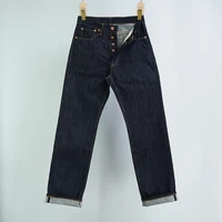 14oz UNWASH Raw Original Indigo Blue Denim Jeans for Men Red Selvedge 100% Cotton Classic LVC-55501 Loose Straight Pants Y2k 502 1