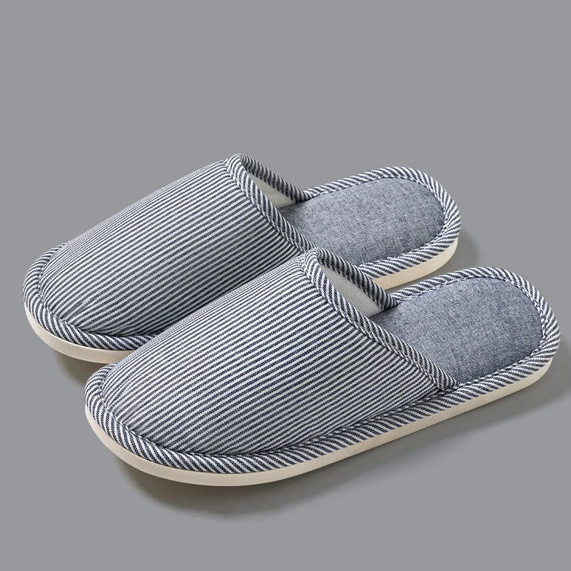 Cotton Slippers Indoor Home Breathable Autumn Winter Warm Flip Flops Women Men Slides Couples Anti-slip Shoes Comfortable Flats