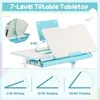 Kids Desk and Chair Set, Height-Adjustable Student Study Desk with Tiltable Desktop, Book Stand, Ergonomic Chair with Footrest 3