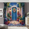 2pcs, spring summer Curtains Mexican Cactus Garden Prints Light Filtering Curtains Durable 100% Polyester Fabric Art Deco 2