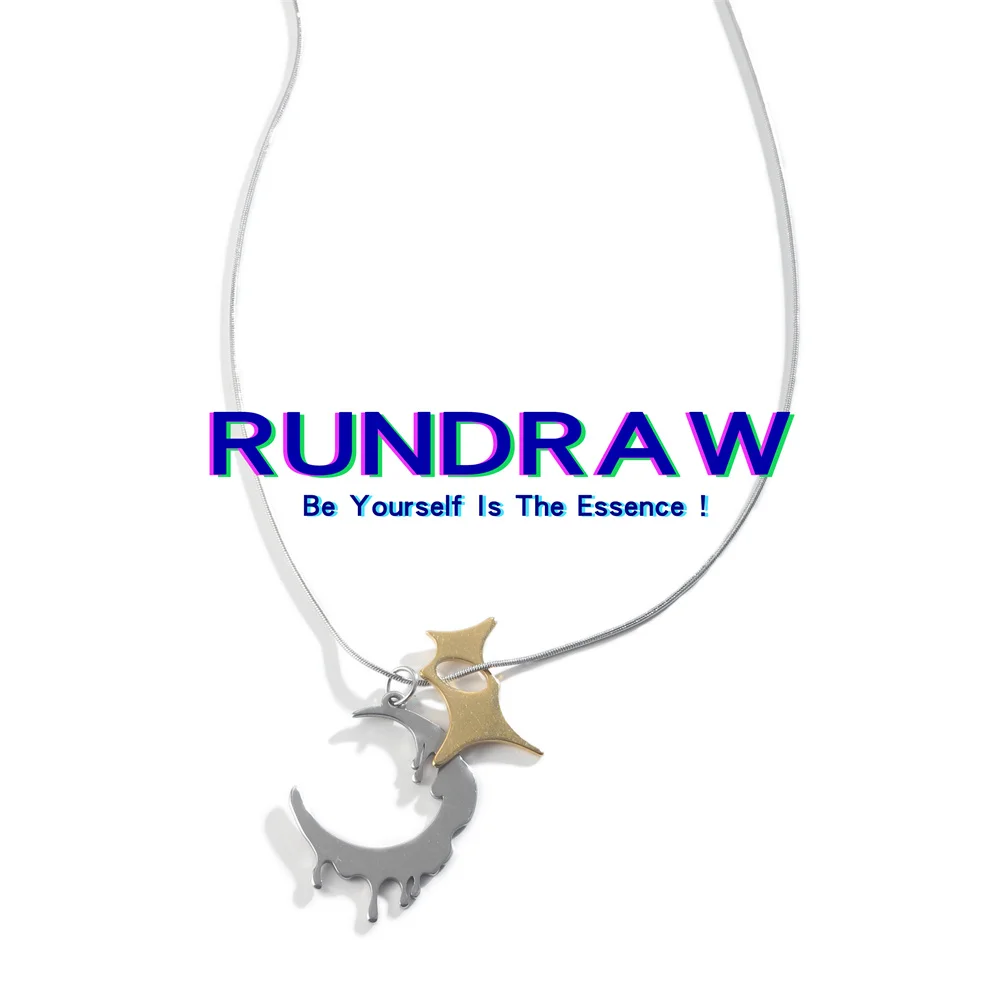 Модное серебряное и золотое ожерелье RUNDRAW со звездой плавильной луной для мужчин