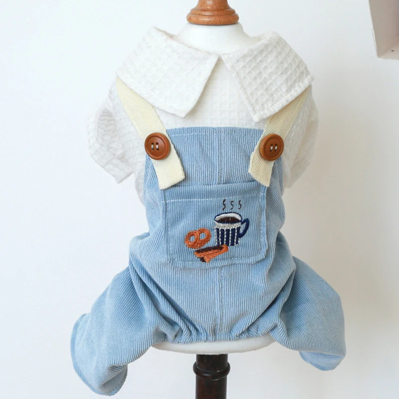 

Cute Corduroy Dog Jumpsuit, Puppy Jumpsuit, Cat Strap Pants, Cardigan Coat, Small Dogs Suits, Yorkie Pets Onesie