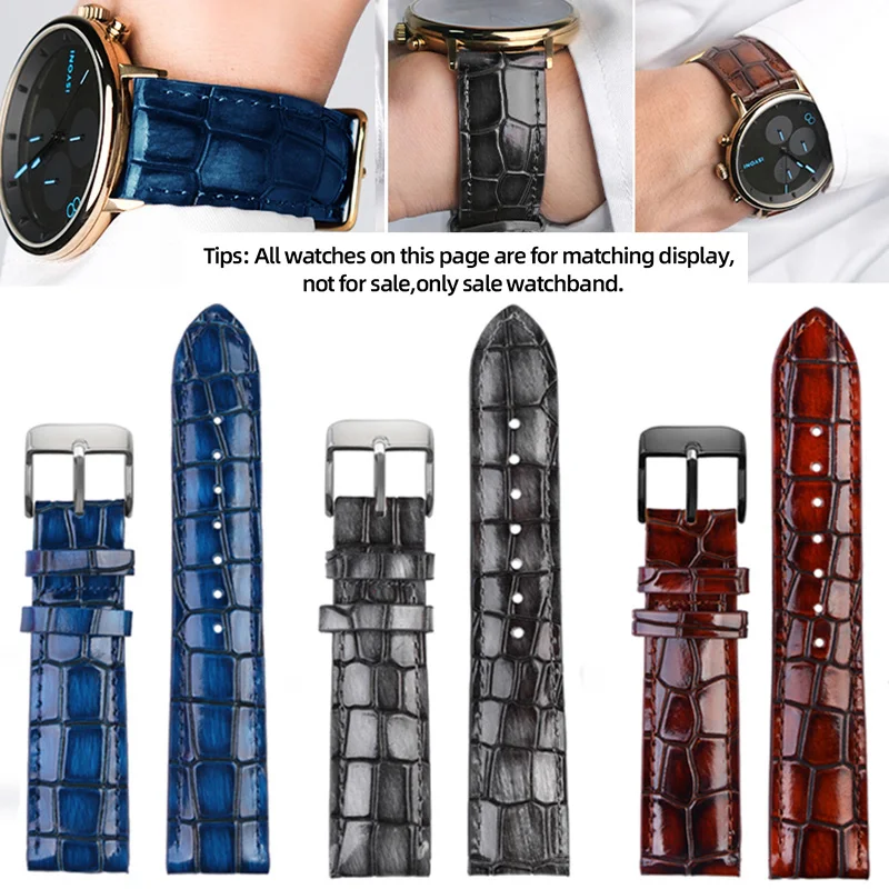 

18 20 22mm Universal Genuine Leather Watch Band Gradient Color Fashionable Men's Leather Watch Strap Watch Accessories