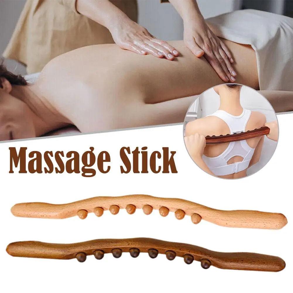 

Wooden Massager Sticker Natural Carbonized Scraping Point SPA Therapy Back Massager Relax Tool Treatment N5C7