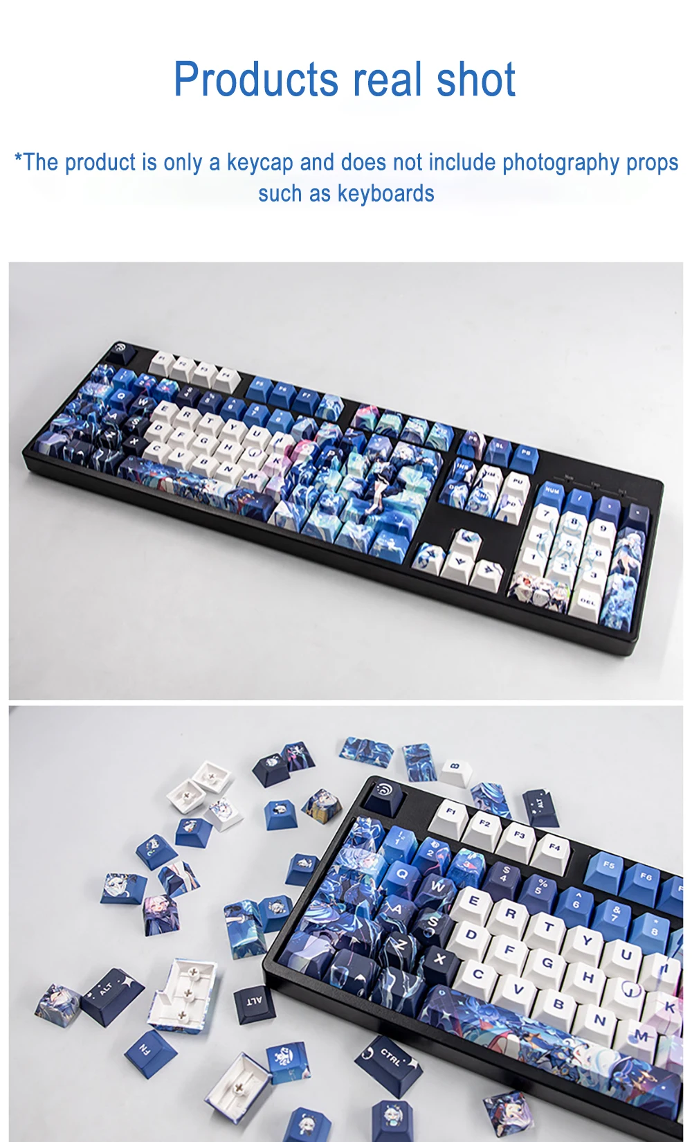 Genshin Impacto Furina Wriothesley Keycap para Teclado