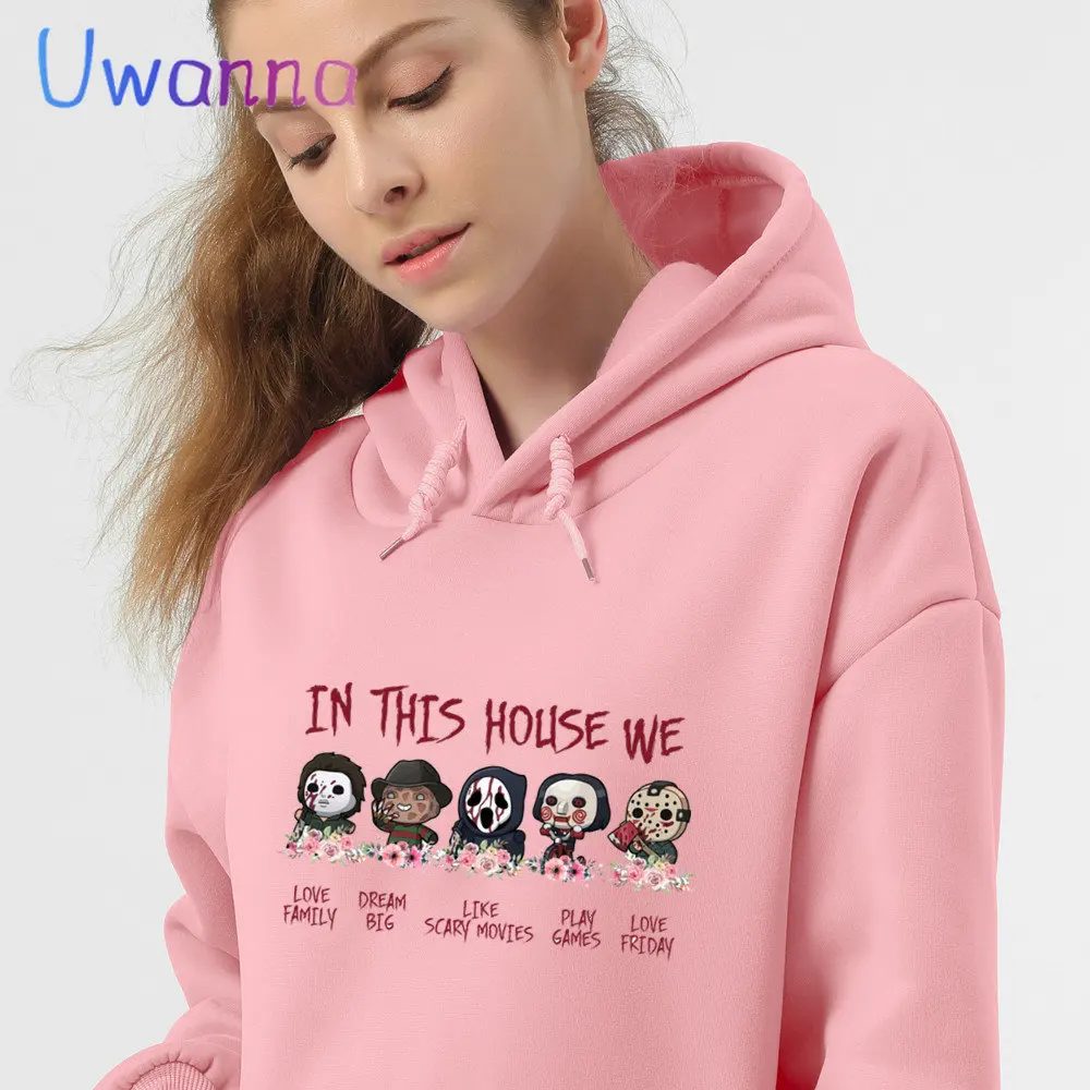 

Cartoon Horror Hoodies Women Printed Funny Hoodie Oversized Sweatshirt Hoody Ladies Streetwear Tops Unisex Winter Clothes