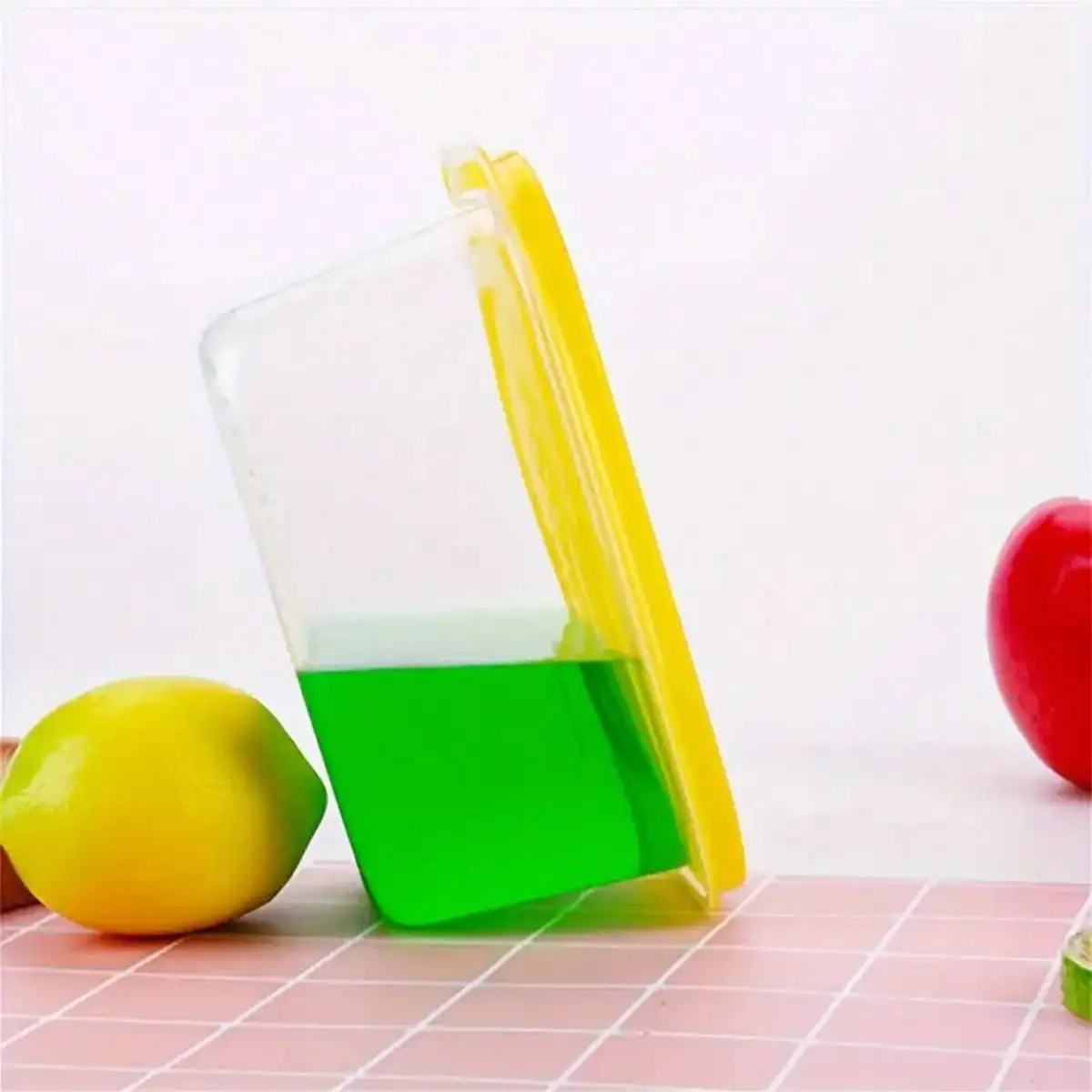 10 Randomly Colored Lunch Boxes, Transparent Rectangular Food Storage Boxes with Sealed Lids, Stackable - 5