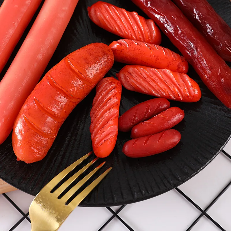 Simulation Hot Dog gegrillte Wurst Modell gefälschte Lebensmittel Barbecue Restaurant Fenster Dekor Fotografie Requisiten 4 teil/los – Detail 2