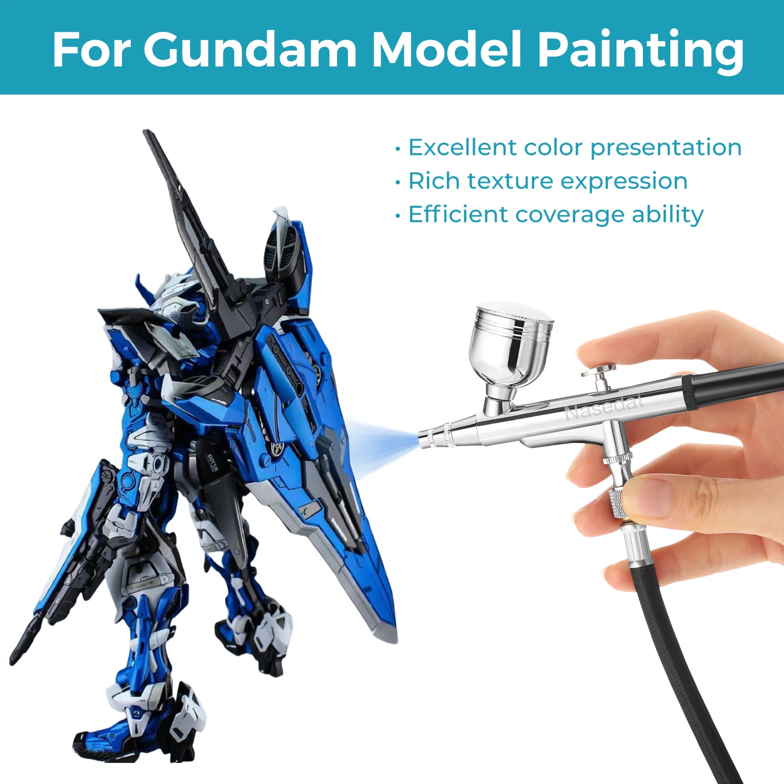 Nasedal-エアブラシコンプレッサー0.3mm,ダブルアクションスプレー