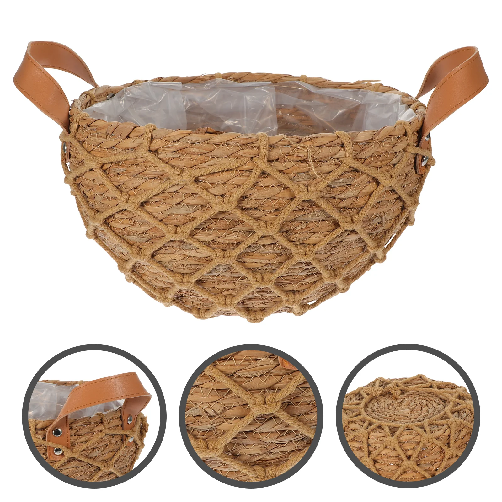 

Straw Basket Flower Woven Storage Basket Rustic Flower Basket Decorative Basket Decorative Basket