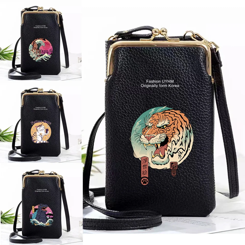 Women's Wallet Shoulder Mini Leather Bags Mobile Phone Bag Big Card Holders Wallet Handbag Money Pockets Girls Small Purse women s wallet shoulder leather bags mobile phone bag card holders wallet handbag mushroom print money pockets girls small bag