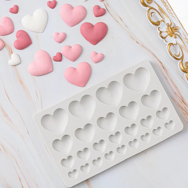 3D Heart Shape 6 Cavities Silicone Cake Mold, Chocolate Mold For Home  Kitchen DIY Baking